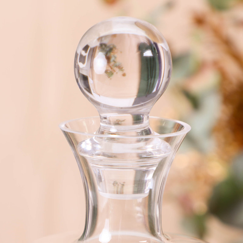 Contemporary Reverse Slope Tall Decanter With Round Stopper