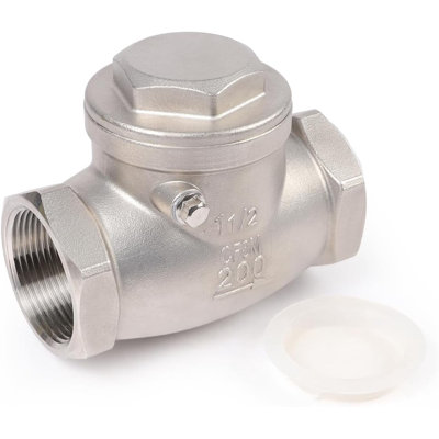 2 Inch Stainless Steel Swing Check Valve with Metal to Metal Seat, 200lbs CWP, 125lbs WSP, Metallic Finish