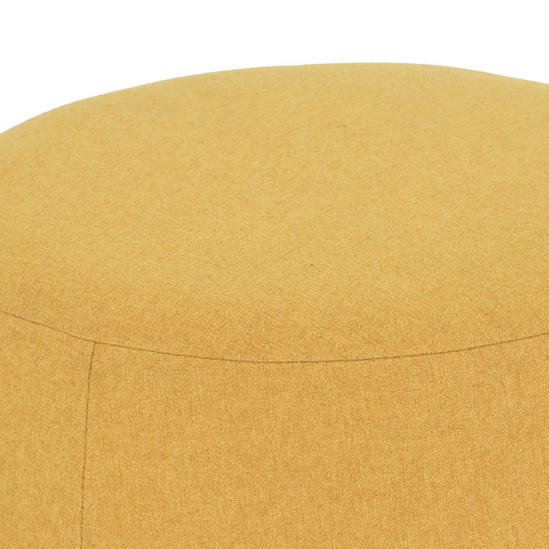 Mallen Round Solid Colour Standard Ottoman, Yellow