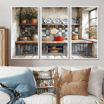Country Kitchen Rustic Dream I - Ensemble d'art mural de cuisine