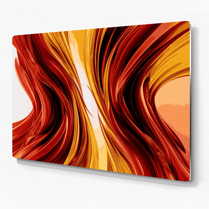 Gradient abstrait 2, art mural en métal brun, H 16 po x l 20 po