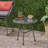 Outdoor Glass Top Faux Rattan Side Table,Tempered Glass Top End Table For Balcony Porch Deck-1588829531