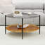 Table basse Mid-Century moderne avec plateau en verre-518309597