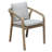 Joly 7-Piece 6-Person Acacia Wood Outdoor Dining Set – Rectangular Patio Table with Umbrella Hole & 6 Stackable Rope Weave Cushioned Chairs - Beige-70430943