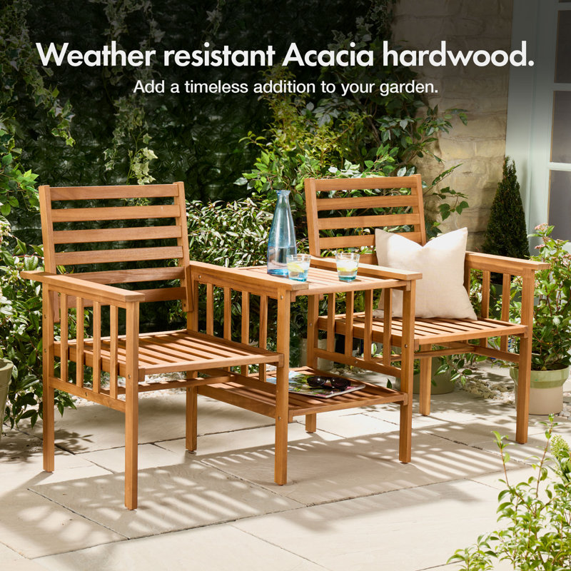 Solid Wood Acacia Outdoor Bench