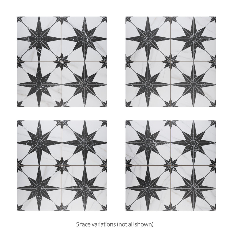 Merzoni 18" x 18" Porcelain Patterned Wall & Floor Tile