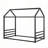 Montessori Style Metal Floor Bed Frame, House Shaped Bed with Guardrails, No Slats-74143709-74143707