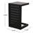 Modern Matte Black Side Table Made Of Aluminum Alloy With Structure, Shade For Outdoor
