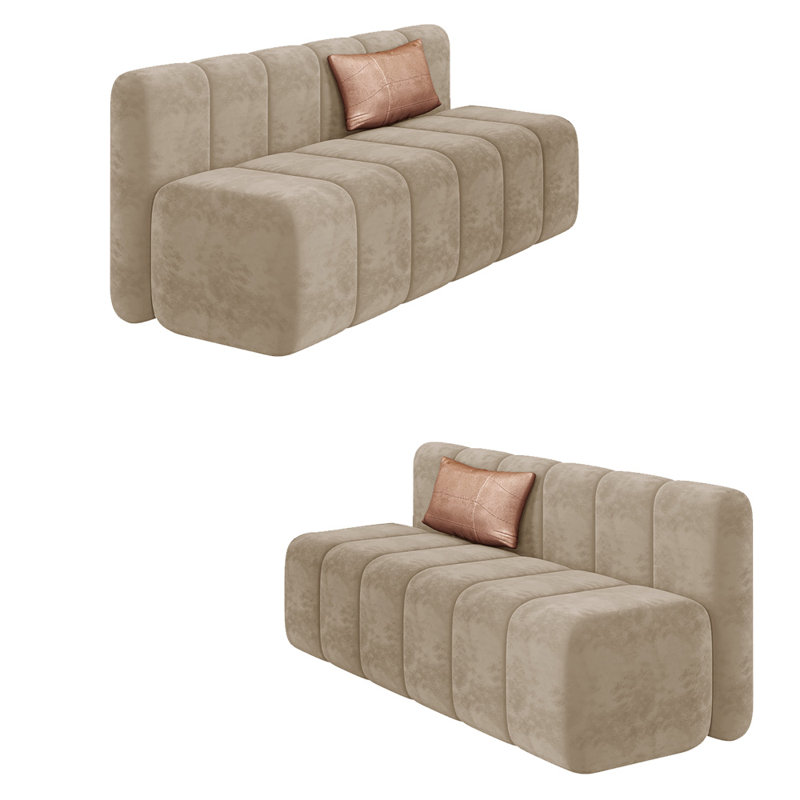 Causeuse Ruksana, Mélange de polyester gris clair
