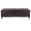 Banc repose-pieds avec rangement, surface en polyuréthane brun foncé, pieds en bois d'hévéa, capacité de 300 lb-1230744553-1230744556