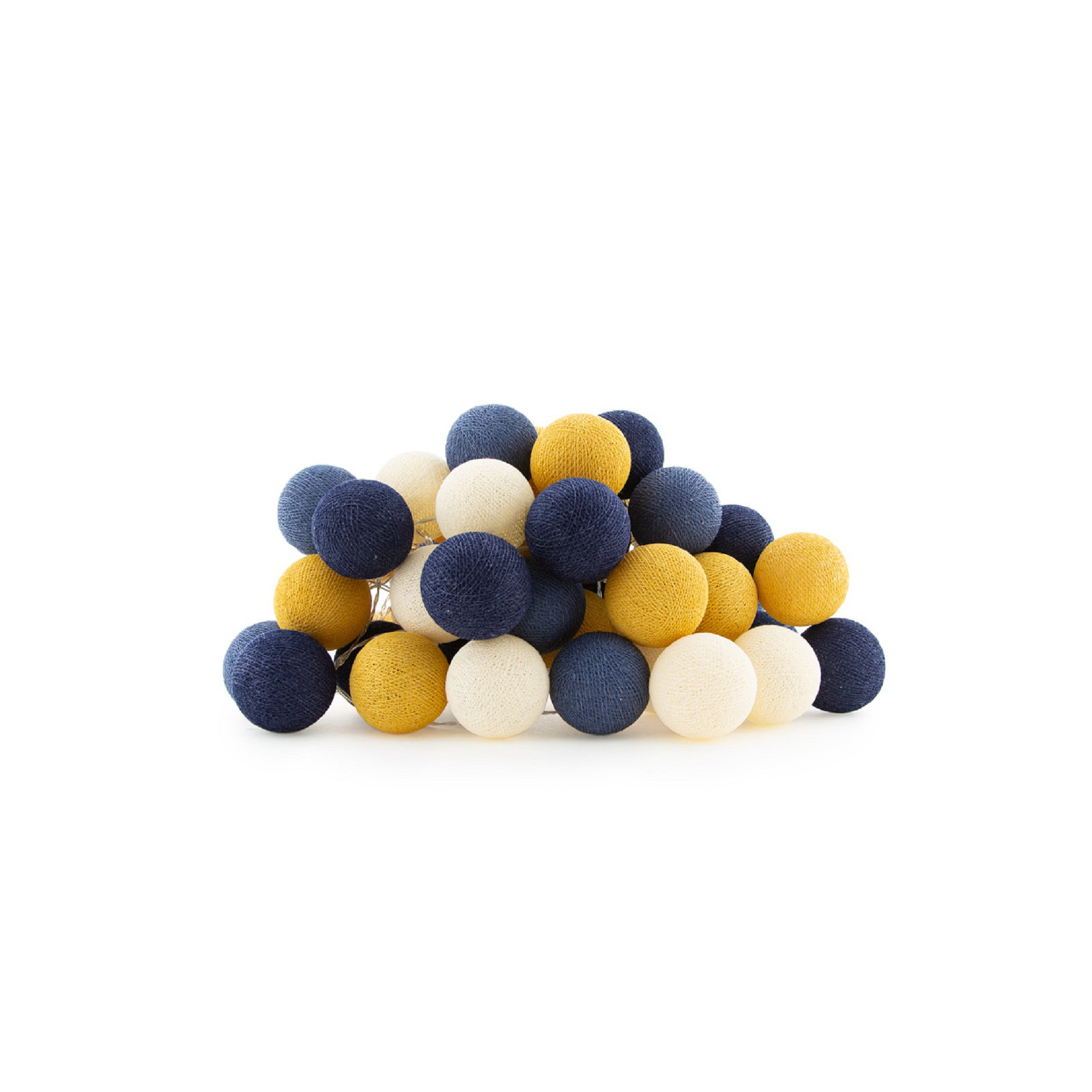149'' Globe String Lights, Blue/Yellow/White, 5" H x 149" L x 5" D, 20 Lights