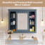 Armoire de rangement de salle de bain murale, armoire à pharmacie, armoire de salle de bain moderne avec miroir, armoire à miroir (meuble-lavabo non inclus)-114198226