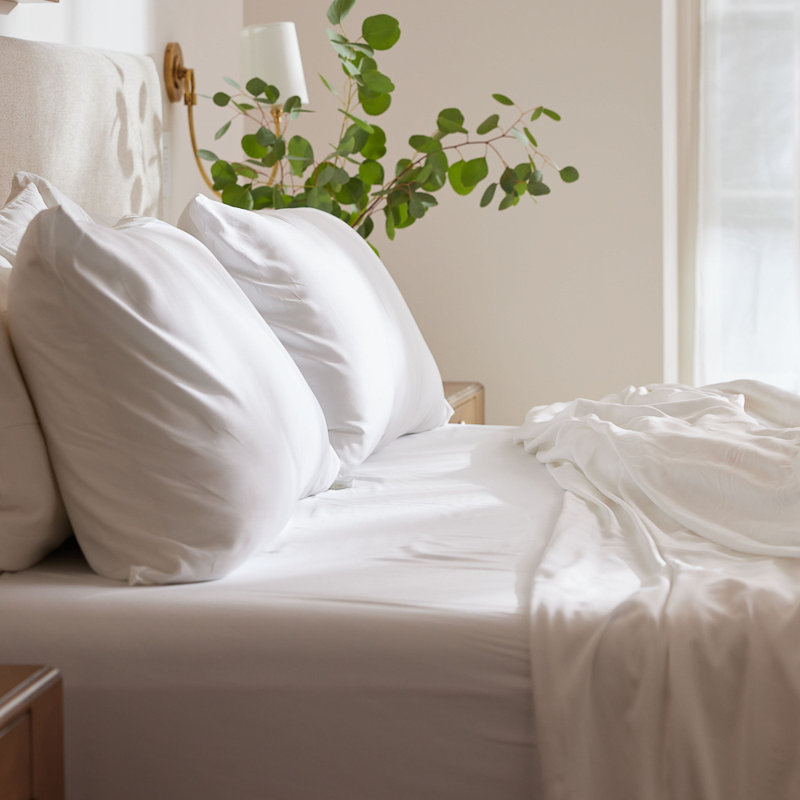 Rayon From Bamboo Fitted Sheet, White, King Fitted Sheet