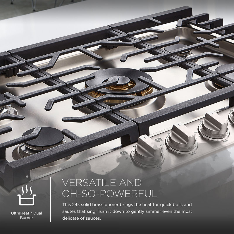 30" Natural Gas Cooktop with 5 Burners, Light Bronze