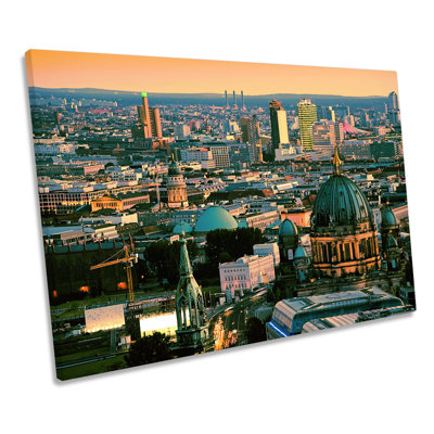Berlin Sunset City Germany - Wrapped Canvas Print