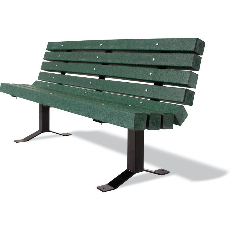 Banc de parc en plastique recyclé Witherspo, Vert, 72 po (planches 4 x 4)