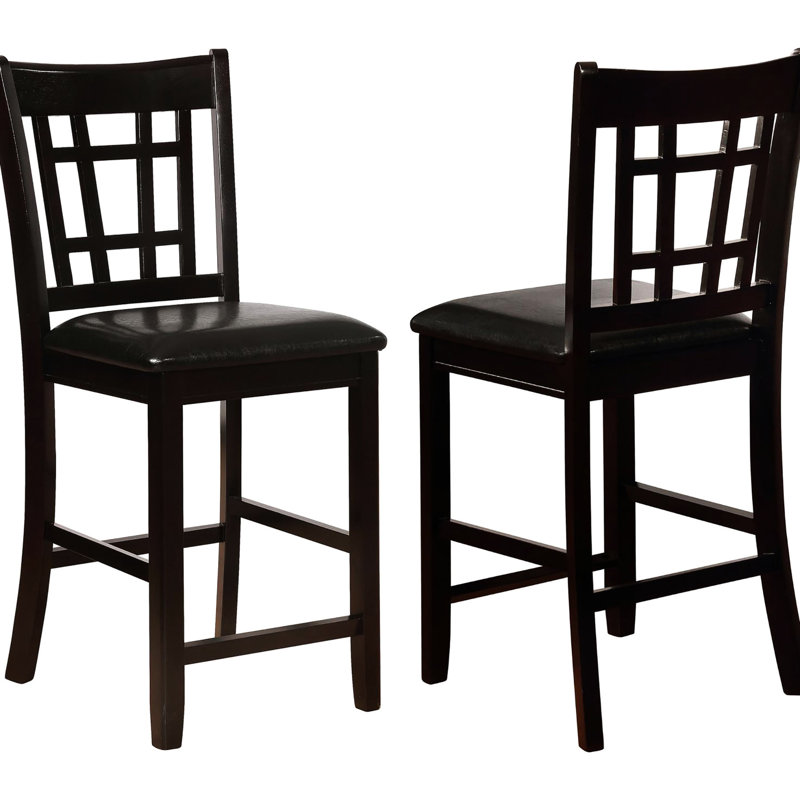 Tabourets à hauteur de comptoir à dossier (2 pièces) - Siège noir pour bureau 2 en arrière et salle à manger confortable