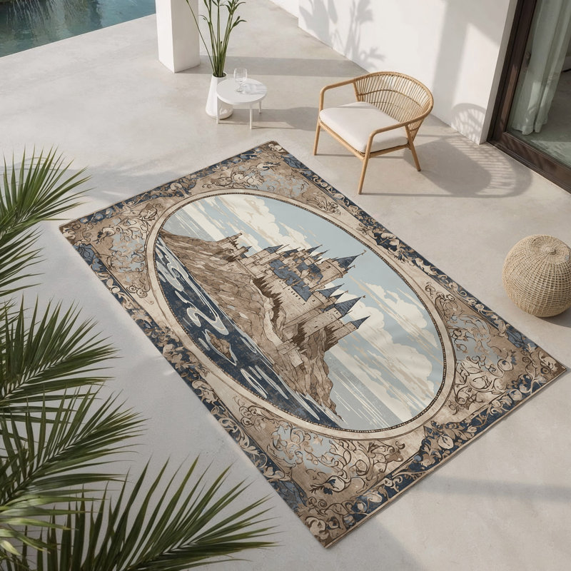 Chivalric Horizons Indoor And Outdoor Area Rug, Rectangle 1'6" x 2'6"