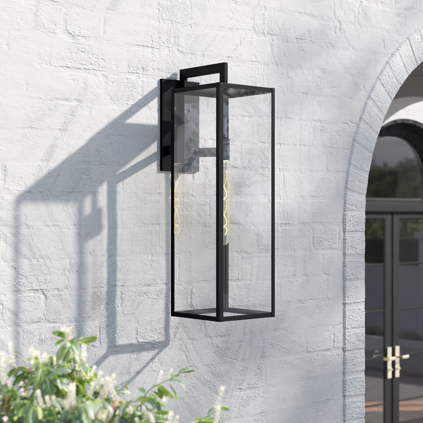 Caliana Single Light Outdoor Wall Light, Black, 6