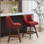 Tabouret de bar pivotant haut, ensemble de 2 tabourets de bar en velours de 26 po de hauteur, tissu marron