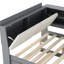 Gris, lit double, base de lit en bois, lit gigogne, rangement rotatif, tête de lit à tablettes de rangement - tête de lit riche, décor de chambre à coucher