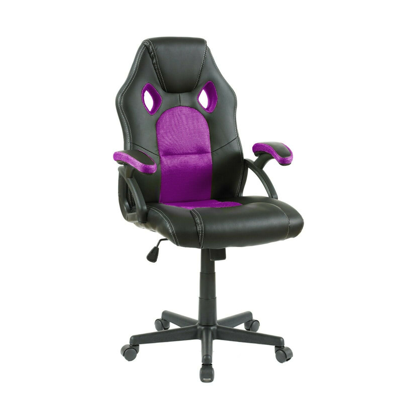 Metro Lane Dunshee Adjustable Height PC & Racing Game Chair, Purple