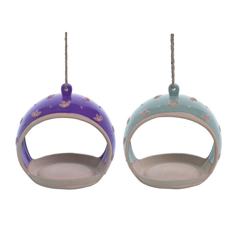  Terracotta Hanging Bird Feeder Set of 2 Spring Home Decorations