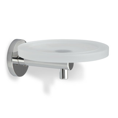 Porte-savon mural rond en verre Venus