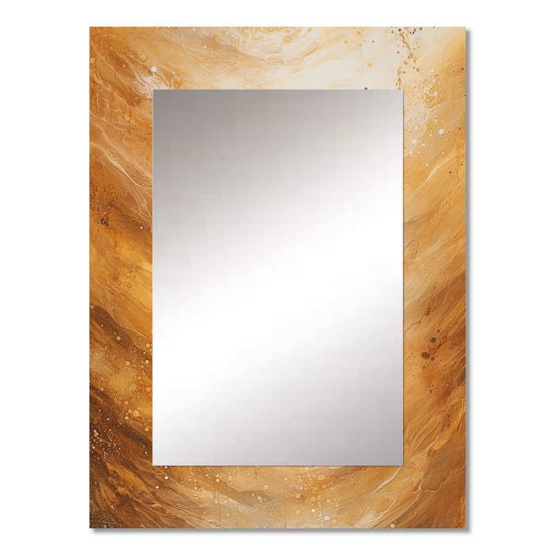 Abstract Macchiato Mirage I - Abstract Shapes Decorative Wall Mirror, Modern Large Mirror, Printed Metal Art, 32" x 24"