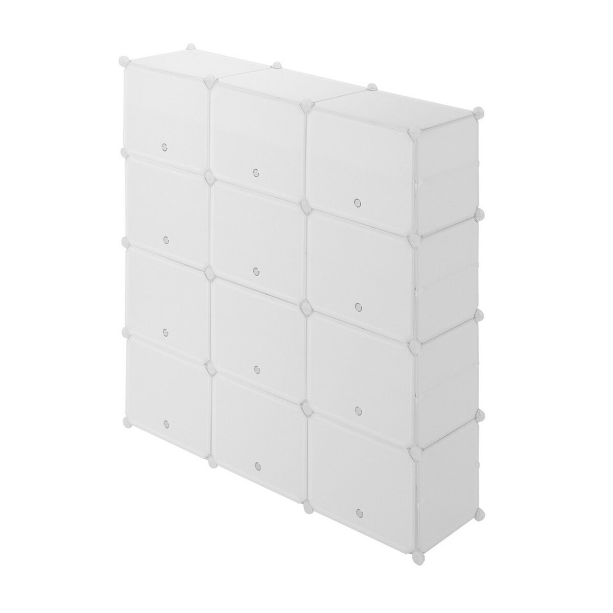 48 Cubes 96 Pairs Modular Plastic Shoe Storage Cabinet Boxes, 12 Tiers Shoe Rack Shelf Tower Stand Shoe Storage Organizer for Hallway Bedroom Closet