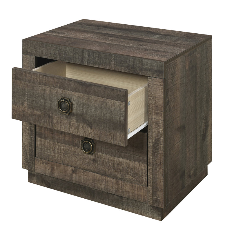 Table de chevet moderne Mid Century, Brun rustique