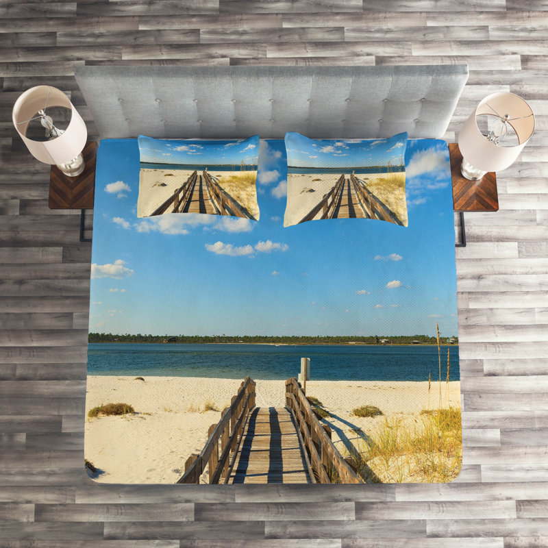 Island Coastal Coverlet, King Bedspread + 2 Shams