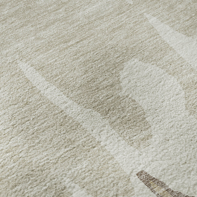Premium Machine Washable Prisco Ivory Rug, Runner 2'3" x 7'6"