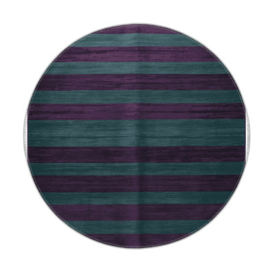 HorizontalStripes Purple Indoor and Outdoor Area Rug