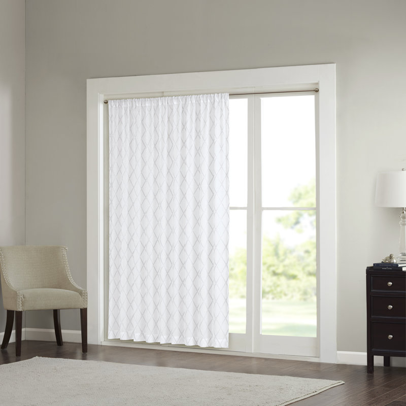 Panneau de rideau simple diaphane Irina Nirod, Blanc / gris, L 50 po x L 95 po