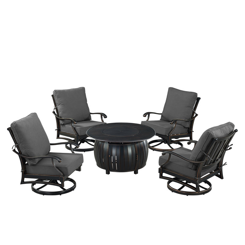 Malillani Outdoor 6 - Piece Conversation Set, Black