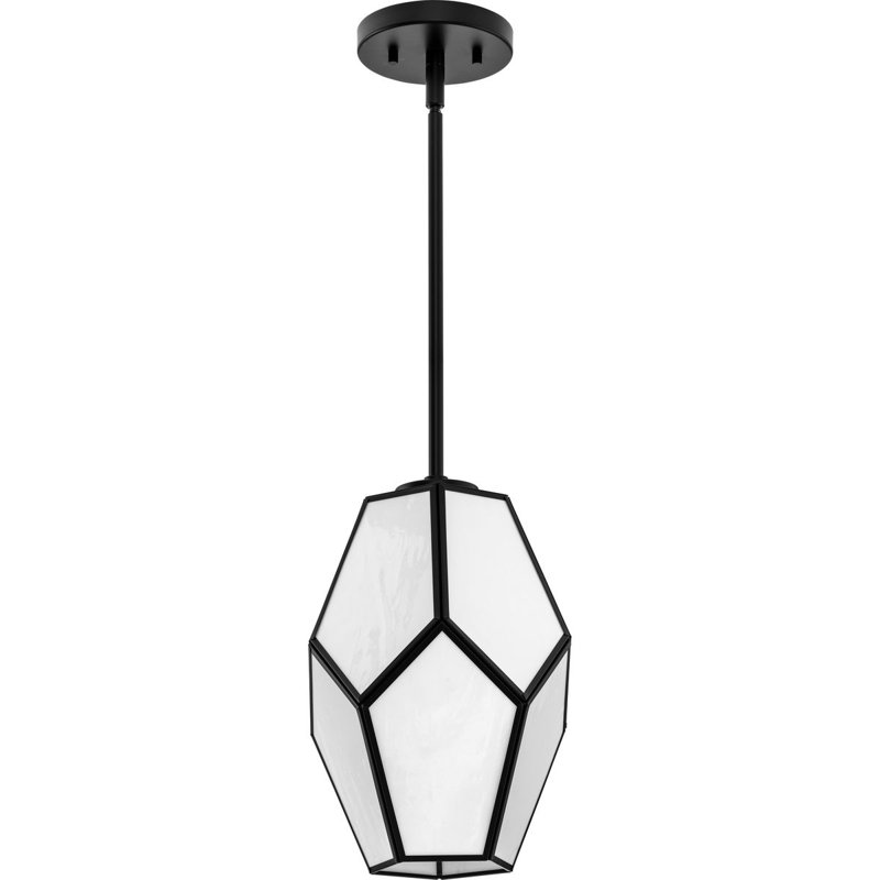 Luminaire suspendu 1 lumière Jamaka, Noir mat, H 13 po x l 9 po x P 9 po