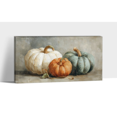 «Fall», art mural sur toile - citrouille, images murales d'automne, peintures murales d'automne de campagne pour le salon, impression murale sur toile tendue encadrée, 16 x 32 po