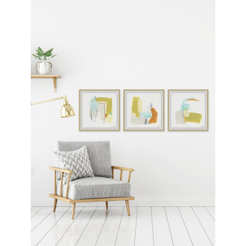 « adagio iii triptyque », ensemble de 3 reproductions encadrées, H 18 po x l 18 po x L 1,5 po