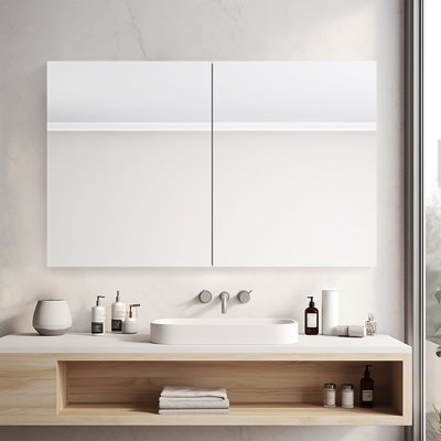 48'' W 30'' H Medicine Cabinet Mirror 6 Fixed