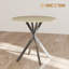 HOMCOM 80cm Round Dining Table, Small Industrial Cross-371422159-371422155