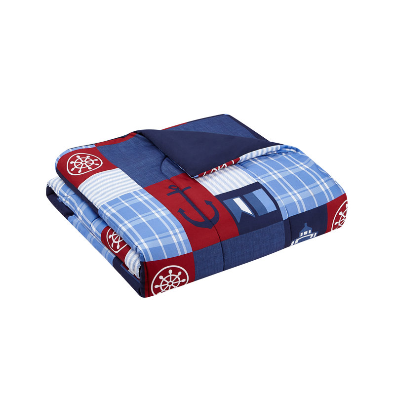 Ensemble d'édredon réversible en microfibre ultra doux Ocean, Édredon pour très grand lit + 2 taies décorativ