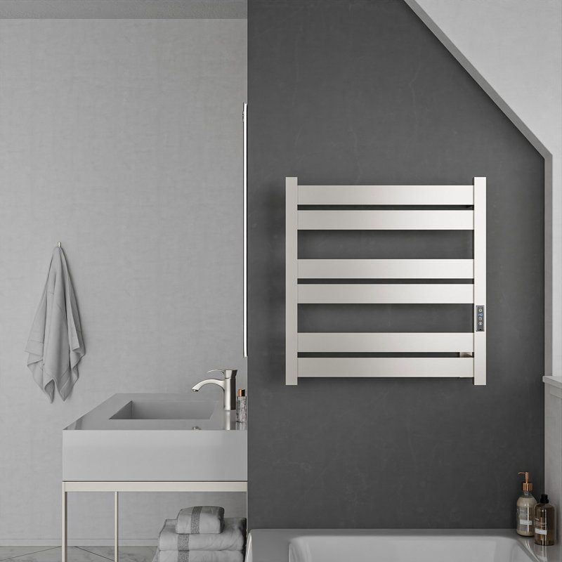 Brushed Nickel Wall Mounted 6-Bar Electric Towel Warmer