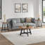 3-Piece Coffee Table Set - Industrial Modern Round Coffee Table and 2 Side Tables - For Living Room, Apartment, or Dorm Room (Walnut)