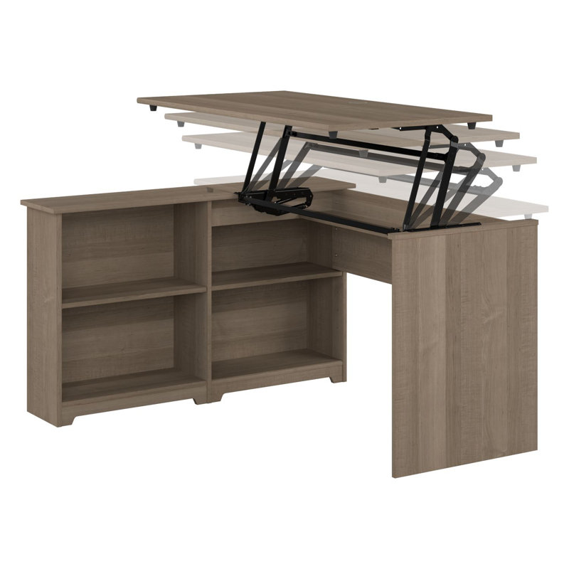 Katia 52'' Adjustable (sit to stand) Corner Desk, Ash Gray