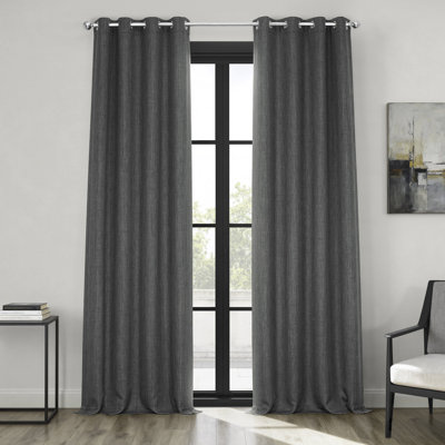 Oneridge Room-Darkening Faux Linen Curtains