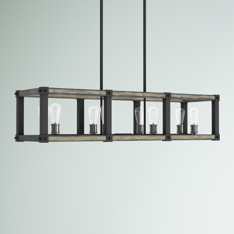 Charles 8 - Light Kitchen Island Pendant, Ashen Barnboard