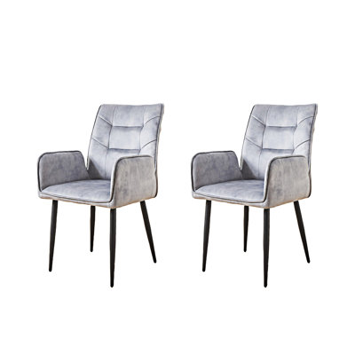 Chaise rembourrée avec accoudoirs (ensemble de 2)