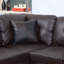 Ensemble de canapé modulaire, canapé en similicuir avec repose-pieds et rangement libre-125983199
