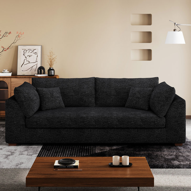 Canapé-lit confortable, Chenille grise foncée